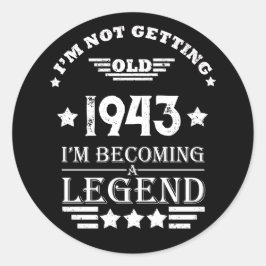 Pegatina Redonda Personalizado ochenta años de 80 años