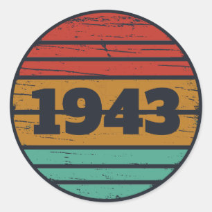 Pegatina Redonda Personalizado ochenta años de 80 años