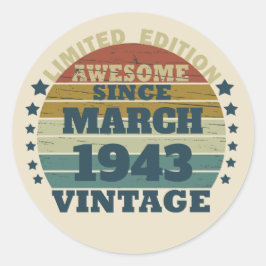 Pegatina Redonda Personalizado ochenta años de 80 años