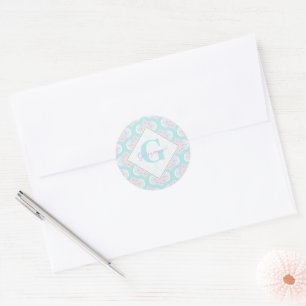 Pegatina Redonda Personalizado Pastel Floral de arcoiris Mandala Mi