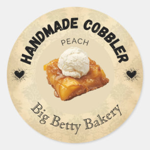 Pegatina Redonda Personalizado Peach Cobbler Labs   Personalizado d