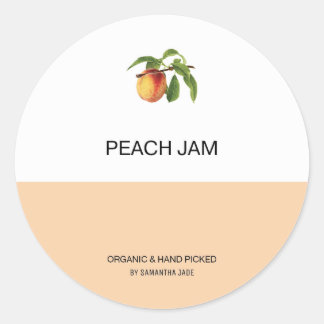 Pegatina Redonda Personalizado Peach Jam & Preserve Jar Labs para e