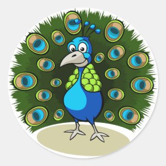 Pegatina Redonda Personalizado Peacock