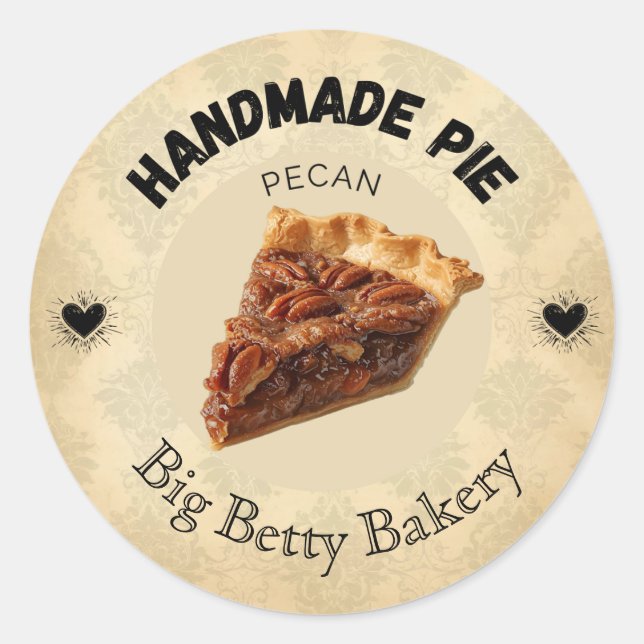 Pegatina Redonda Personalizado Pecan Pie Labs | Paquete de panaderí (Anverso)