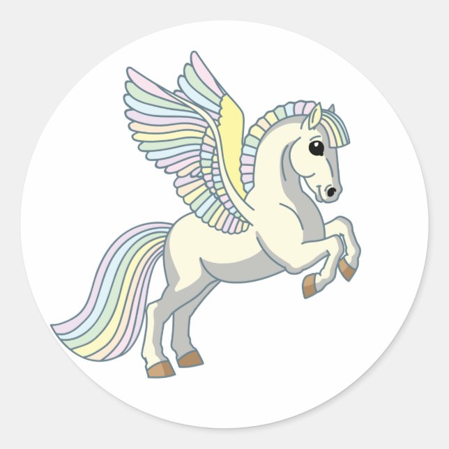 Pegatina Redonda personalizado pegasus (Anverso)