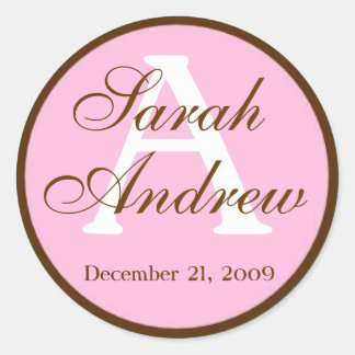 Pegatina Redonda Personalizado Pegatinas de bodas elegantes