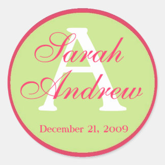 Pegatina Redonda Personalizado Pegatinas de bodas elegantes