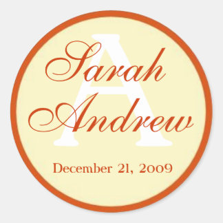 Pegatina Redonda Personalizado Pegatinas de bodas elegantes
