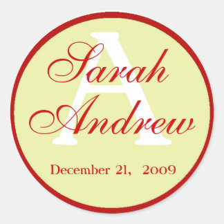 Pegatina Redonda Personalizado Pegatinas de bodas elegantes 2