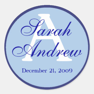 Pegatina Redonda Personalizado Pegatinas de bodas elegantes 3