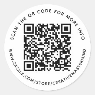 Pegatina Redonda Personalizado Personalizado de código QR Texto Peg