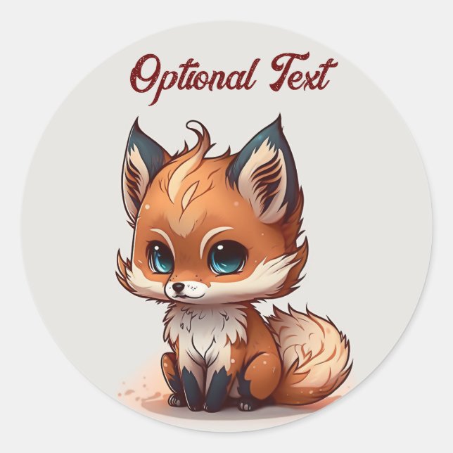 Pegatina Redonda Personalizado personalizado Fox (Anverso)