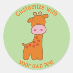Pegatina Redonda Personalizado personalizado Giraffe