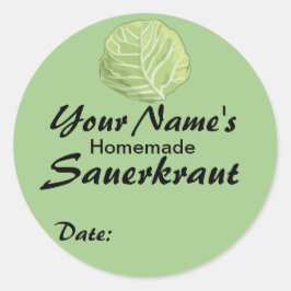 Pegatina Redonda Personalizado personalizado Jar Labels Sauerkraut
