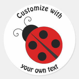 Pegatina Redonda Personalizado Personalizado Ladybug
