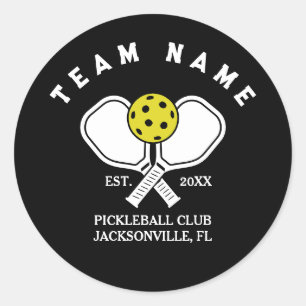 Pegatina Redonda Personalizado Pickleball Team Keychain - Regalo de