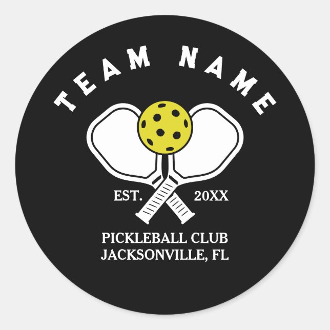 Pegatina Redonda Personalizado Pickleball Team Keychain - Regalo de (Anverso)