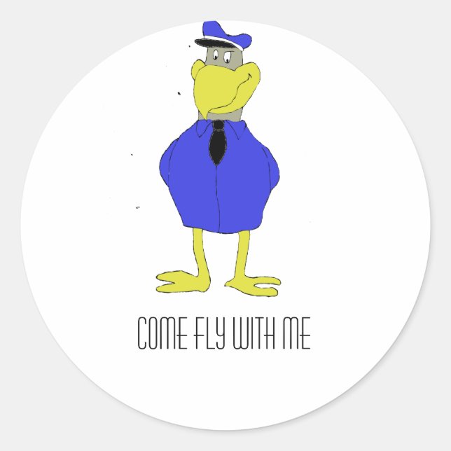 Pegatina Redonda Personalizado piloto de aviones Eagle (Anverso)