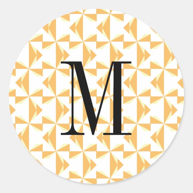 Pegatina Redonda Personalizado Pinelas iniciales de calabaza (Anverso)