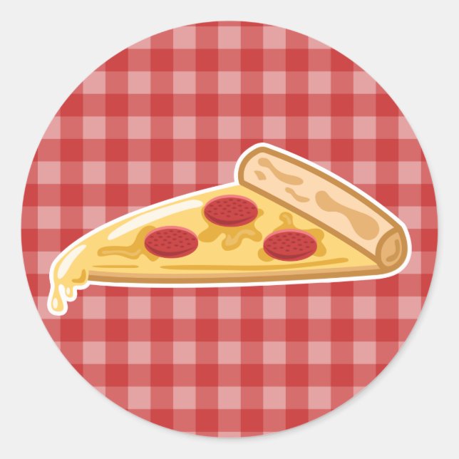 Pegatina Redonda Personalizado Pizza Slice (Anverso)