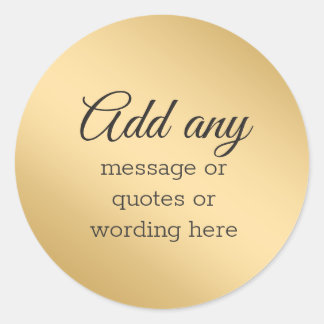 Pegatina Redonda PERSONALIZADO Plain Elegant Gold