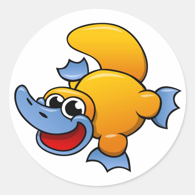 Pegatina Redonda Personalizado Platypus (Anverso)