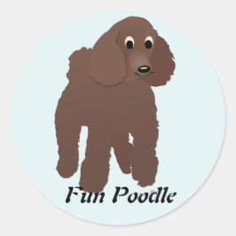 Pegatina Redonda Personalizado Poodle 3