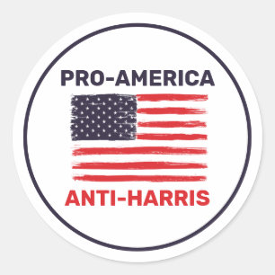 Pegatina Redonda Personalizado Pro America Anti Harris