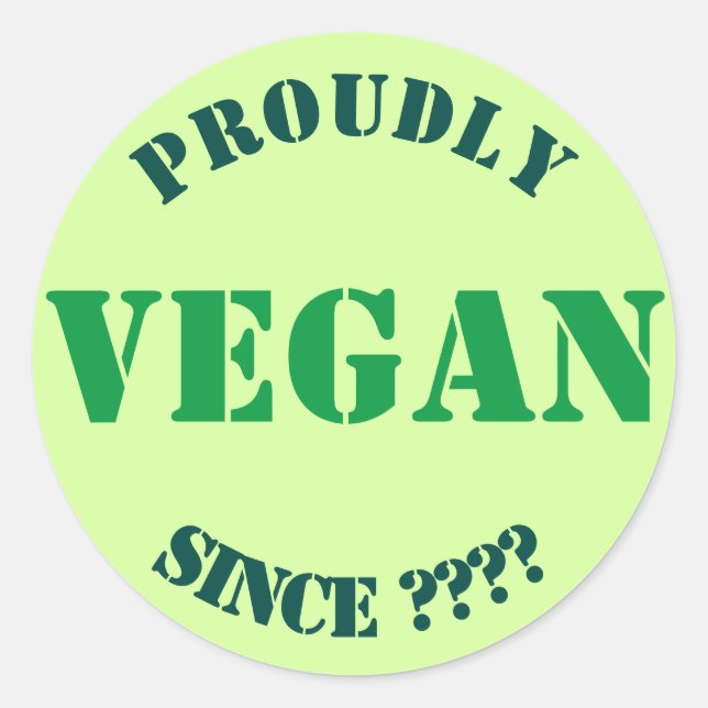 Pegatina Redonda Personalizado Proud Vegan (Anverso)