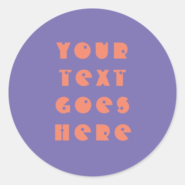 Pegatina Redonda personalizado puede cambiar su texto aquí texto pe (Anverso)