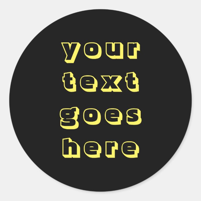 Pegatina Redonda personalizado puede cambiar su texto aquí texto pe (Anverso)