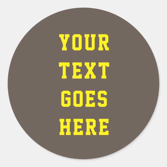 Pegatina Redonda personalizado puede cambiar su texto aquí texto pe (Anverso)