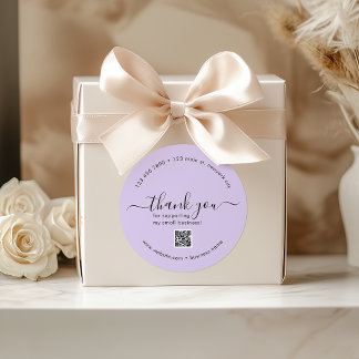 Pegatina Redonda Personalizado Púrpura Gracias Pegatinas Con Código