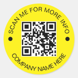 Pegatina Redonda Personalizado QR Code Round Yellow Waterproof