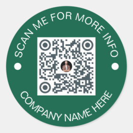 Pegatina Redonda Personalizado QR Código Ronda Negocio a prueba de