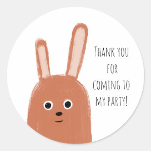 Pegatina Redonda Personalizado Rabbit Gracias Fiesta