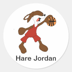 Pegatina Redonda Personalizado Rabbit Michael Jordan Fan