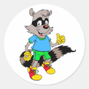 Pegatina Redonda Personalizado Raccoon