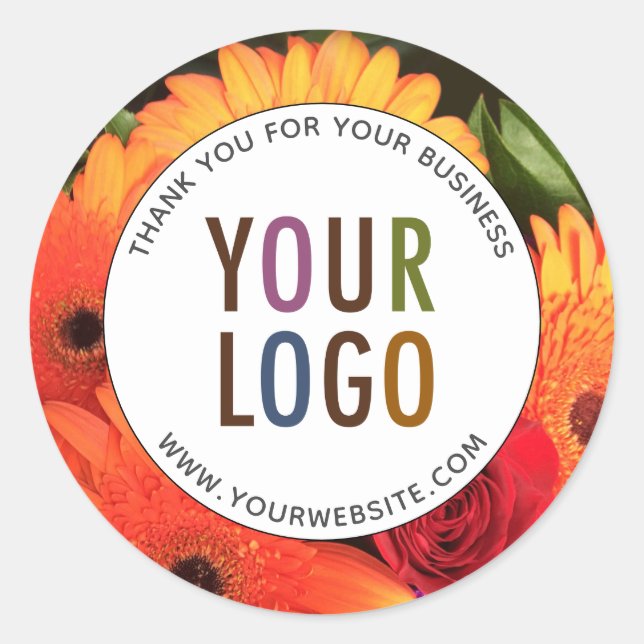 Pegatina Redonda Personalizado redondo Gracias Pegatinas con logoti (Anverso)