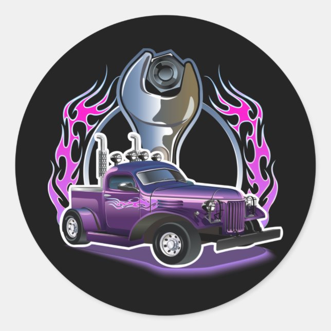 Pegatina Redonda Personalizado retro (Anverso)