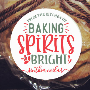 Pegatina Redonda Personalizado Retro Baking Spirits Brillantes de v