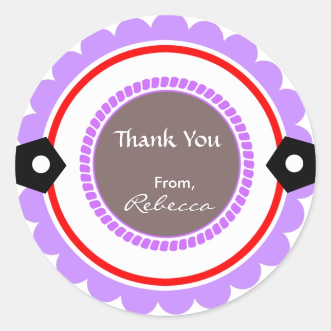 Pegatina Redonda Personalizado Ronda Gracias Pegatinas Regalo Etiqu (Anverso)