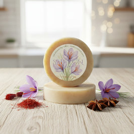 Pegatina Redonda Personalizado Saffron Soap Watercolor Floral Negoc