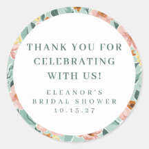 Personalizado Sage Pink Floral Bridal Shower