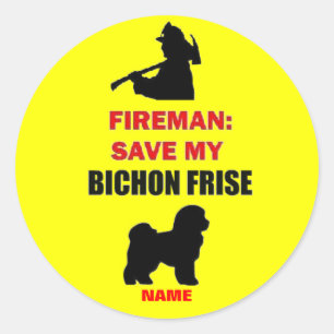 Pegatina Redonda Personalizado Salve My Bichon Frise