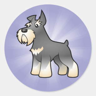 Pegatina Redonda Personalizado Schnauzer