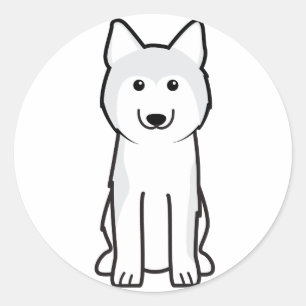 Pegatina Redonda Personalizado Siberian Husky Dog