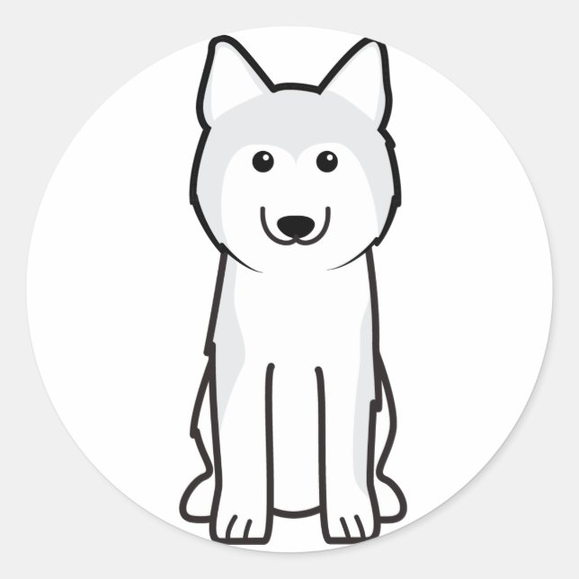 Pegatina Redonda Personalizado Siberian Husky Dog (Anverso)