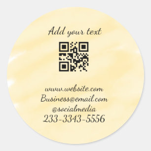 Pegatina Redonda personalizado simple código QR agregar su nombre t