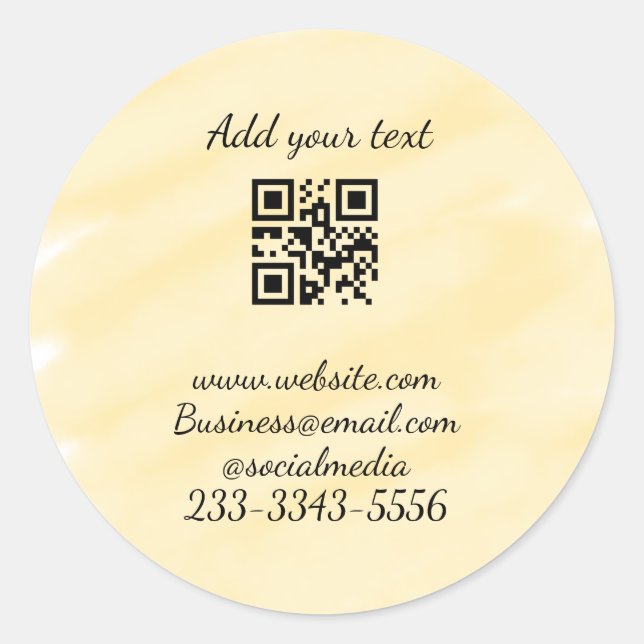 Pegatina Redonda personalizado simple código QR agregar su nombre t (Anverso)